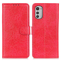 Funda de Cuero Cartera con Soporte Carcasa A05D para Motorola Moto E32 Rojo