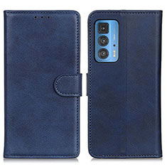 Funda de Cuero Cartera con Soporte Carcasa A05D para Motorola Moto Edge 20 Pro 5G Azul