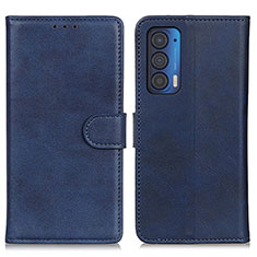 Funda de Cuero Cartera con Soporte Carcasa A05D para Motorola Moto Edge (2021) 5G Azul