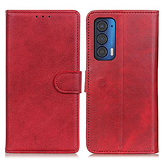 Funda de Cuero Cartera con Soporte Carcasa A05D para Motorola Moto Edge (2021) 5G Rojo