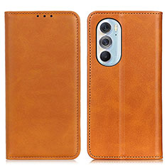 Funda de Cuero Cartera con Soporte Carcasa A05D para Motorola Moto Edge 30 Pro 5G Marron Claro