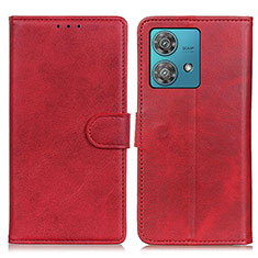 Funda de Cuero Cartera con Soporte Carcasa A05D para Motorola Moto Edge 40 Neo 5G Rojo