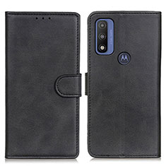 Funda de Cuero Cartera con Soporte Carcasa A05D para Motorola Moto G Pure Negro