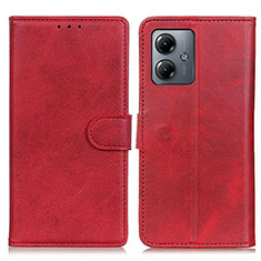 Funda de Cuero Cartera con Soporte Carcasa A05D para Motorola Moto G14 Rojo