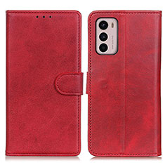 Funda de Cuero Cartera con Soporte Carcasa A05D para Motorola Moto G42 Rojo