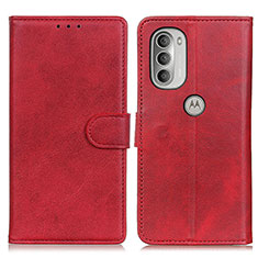 Funda de Cuero Cartera con Soporte Carcasa A05D para Motorola Moto G51 5G Rojo