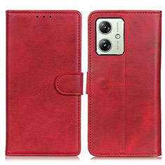 Funda de Cuero Cartera con Soporte Carcasa A05D para Motorola Moto G54 5G Rojo