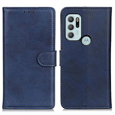 Funda de Cuero Cartera con Soporte Carcasa A05D para Motorola Moto G60s Azul