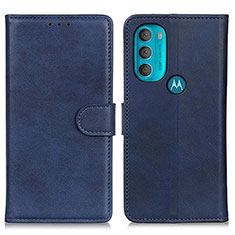 Funda de Cuero Cartera con Soporte Carcasa A05D para Motorola Moto G71 5G Azul