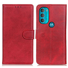 Funda de Cuero Cartera con Soporte Carcasa A05D para Motorola Moto G71 5G Rojo