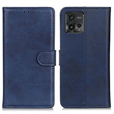 Funda de Cuero Cartera con Soporte Carcasa A05D para Motorola Moto G72 Azul