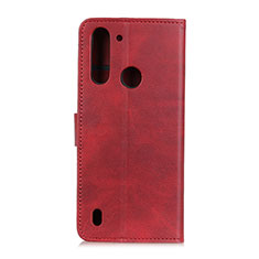 Funda de Cuero Cartera con Soporte Carcasa A05D para Motorola Moto One Fusion Rojo