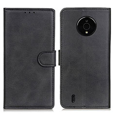 Funda de Cuero Cartera con Soporte Carcasa A05D para Nokia C200 Negro