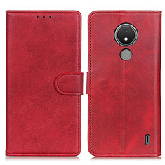 Funda de Cuero Cartera con Soporte Carcasa A05D para Nokia C21 Rojo