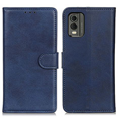 Funda de Cuero Cartera con Soporte Carcasa A05D para Nokia C210 Azul