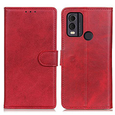 Funda de Cuero Cartera con Soporte Carcasa A05D para Nokia C22 Rojo