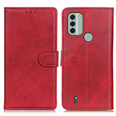 Funda de Cuero Cartera con Soporte Carcasa A05D para Nokia C31 Rojo