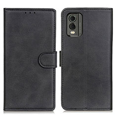 Funda de Cuero Cartera con Soporte Carcasa A05D para Nokia C32 Negro