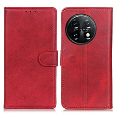 Funda de Cuero Cartera con Soporte Carcasa A05D para OnePlus 11 5G Rojo