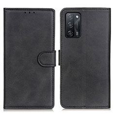 Funda de Cuero Cartera con Soporte Carcasa A05D para Oppo A53s 5G Negro