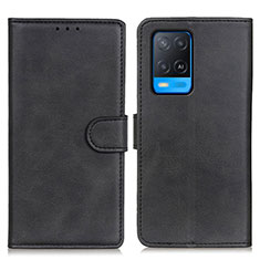 Funda de Cuero Cartera con Soporte Carcasa A05D para Oppo A54 4G Negro