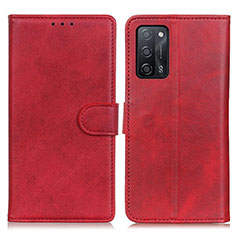 Funda de Cuero Cartera con Soporte Carcasa A05D para Oppo A56 5G Rojo