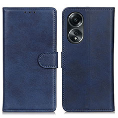 Funda de Cuero Cartera con Soporte Carcasa A05D para Oppo A58 5G Azul