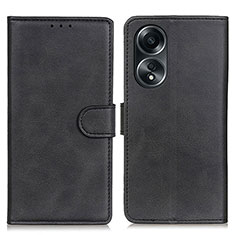 Funda de Cuero Cartera con Soporte Carcasa A05D para Oppo A58 5G Negro