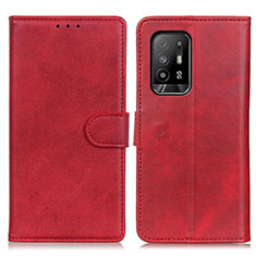 Funda de Cuero Cartera con Soporte Carcasa A05D para Oppo A95 5G Rojo