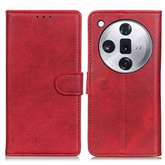 Funda de Cuero Cartera con Soporte Carcasa A05D para Oppo Find X7 5G Rojo