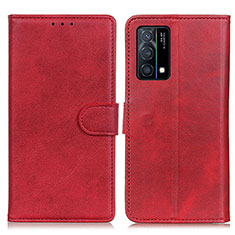 Funda de Cuero Cartera con Soporte Carcasa A05D para Oppo K9 5G Rojo