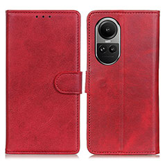 Funda de Cuero Cartera con Soporte Carcasa A05D para Oppo Reno10 5G Rojo