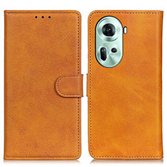 Funda de Cuero Cartera con Soporte Carcasa A05D para Oppo Reno11 5G Marron