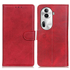 Funda de Cuero Cartera con Soporte Carcasa A05D para Oppo Reno11 Pro 5G Rojo