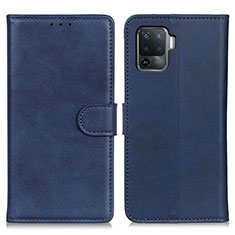 Funda de Cuero Cartera con Soporte Carcasa A05D para Oppo Reno5 Lite Marron