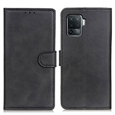 Funda de Cuero Cartera con Soporte Carcasa A05D para Oppo Reno5 Lite Negro