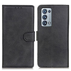 Funda de Cuero Cartera con Soporte Carcasa A05D para Oppo Reno6 Pro+ Plus 5G Negro