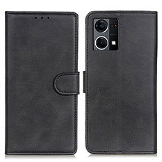 Funda de Cuero Cartera con Soporte Carcasa A05D para Oppo Reno8 4G Negro