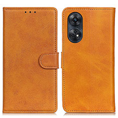 Funda de Cuero Cartera con Soporte Carcasa A05D para Oppo Reno8 T 4G Marron