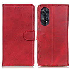 Funda de Cuero Cartera con Soporte Carcasa A05D para Oppo Reno8 T 4G Rojo