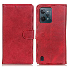 Funda de Cuero Cartera con Soporte Carcasa A05D para Realme C31 Rojo