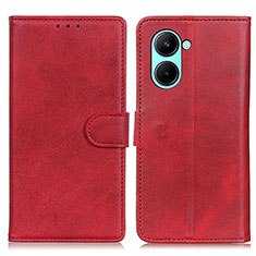 Funda de Cuero Cartera con Soporte Carcasa A05D para Realme C33 Rojo