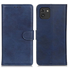 Funda de Cuero Cartera con Soporte Carcasa A05D para Samsung Galaxy A03 Azul