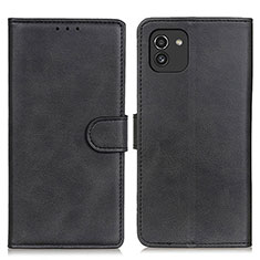 Funda de Cuero Cartera con Soporte Carcasa A05D para Samsung Galaxy A03 Negro