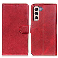 Funda de Cuero Cartera con Soporte Carcasa A05D para Samsung Galaxy S25 5G Rojo