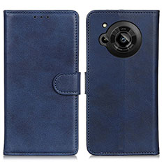 Funda de Cuero Cartera con Soporte Carcasa A05D para Sharp Aquos R7 Azul