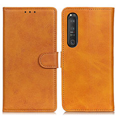 Funda de Cuero Cartera con Soporte Carcasa A05D para Sony Xperia 1 III Marron