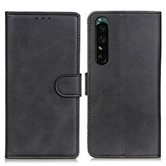 Funda de Cuero Cartera con Soporte Carcasa A05D para Sony Xperia 1 IV Negro