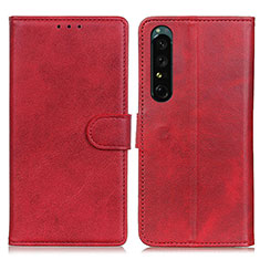 Funda de Cuero Cartera con Soporte Carcasa A05D para Sony Xperia 1 IV Rojo