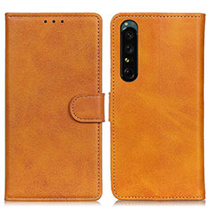 Funda de Cuero Cartera con Soporte Carcasa A05D para Sony Xperia 1 V Marron